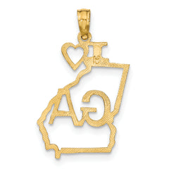 10K Solid Georgia State Pendant