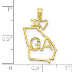 10K Solid Georgia State Pendant