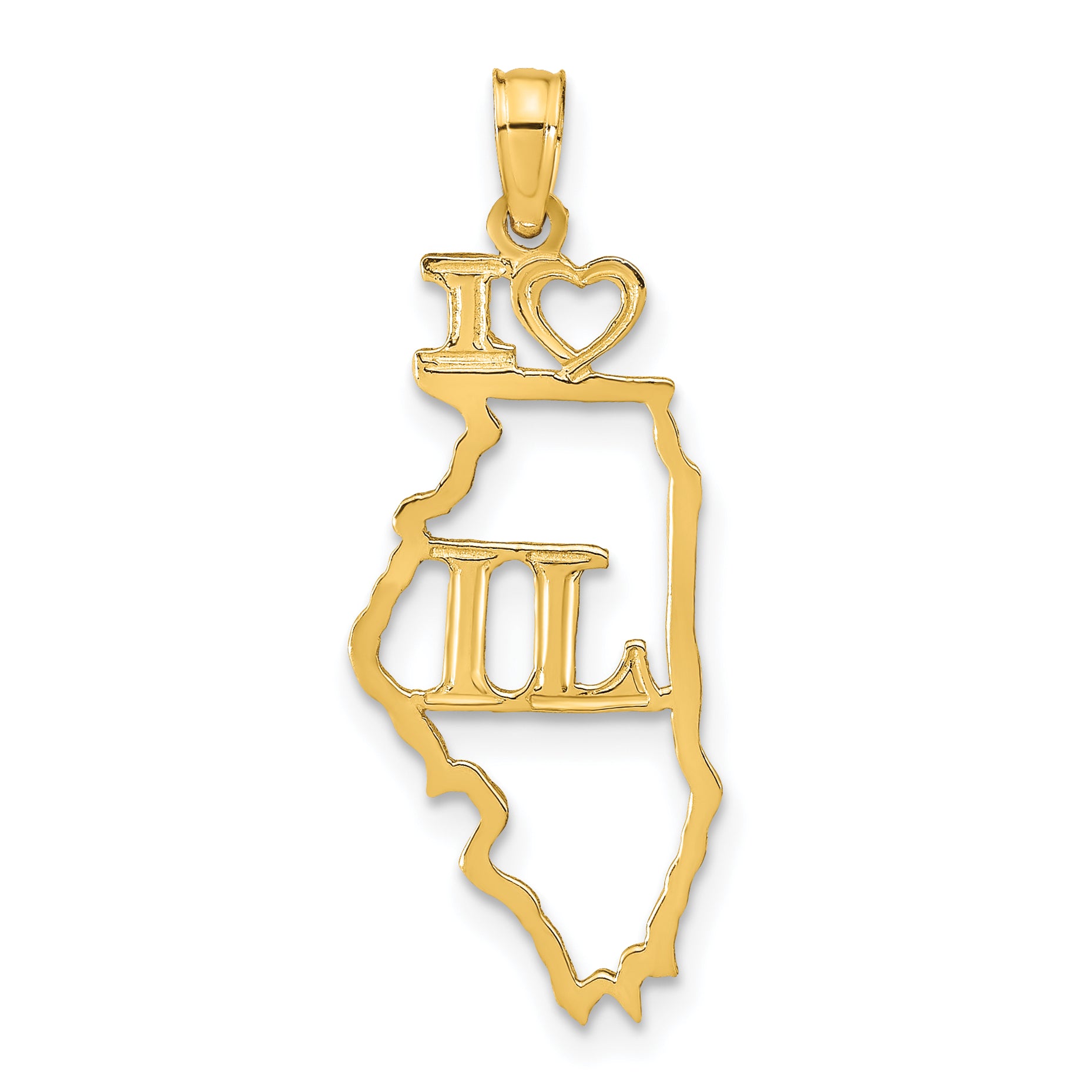 10K Solid Illinois State Pendant