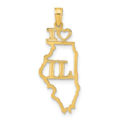 10K Solid Illinois State Pendant
