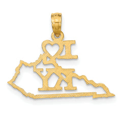 10K Solid Kentucky State Pendant