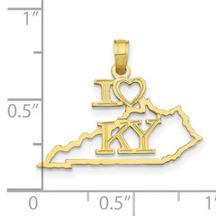 10K Solid Kentucky State Pendant