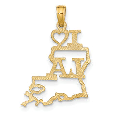 10K Solid Louisiana State Pendant