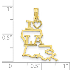 10K Solid Louisiana State Pendant