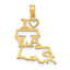 10K Solid Louisiana State Pendant