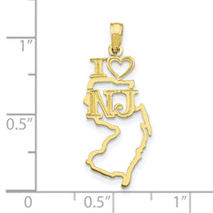 10K Solid New Jersey State Pendant