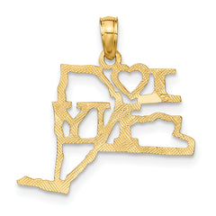 10K Solid New York State Pendant