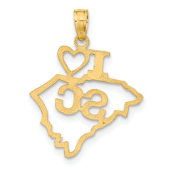 10K Solid South Carolina State Pendant