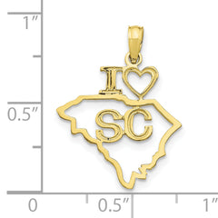 10K Solid South Carolina State Pendant