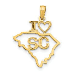 10K Solid South Carolina State Pendant