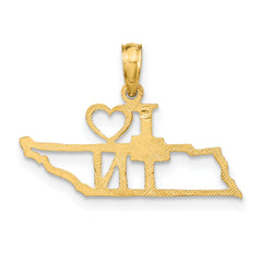 10K Solid Tennessee State Pendant
