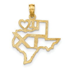 10K Solid Texas State Pendant