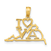 10K Solid Virginia State Pendant