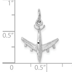 10k White Gold 3-D Airplane Charm