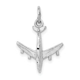 10k White Gold 3-D Airplane Charm