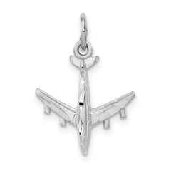 10k White Gold 3-D Airplane Charm