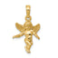 10k 3D Polished Solid Angel Pendant
