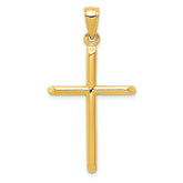 10k Tubular Cross Pendant