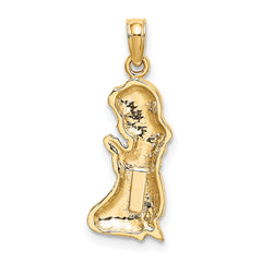 10k Praying Girl Charm
