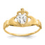 10k CZ April Birthstone Claddagh Heart Ring