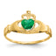 Cubic Zirconia Green Birthstone Heart Ring in 10K Yellow Gold, 17mm, Size 7 - Sophia Jewelers