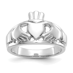 10k White Gold Ladies Claddagh Ring