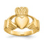 Claddagh Ring in 10K Yellow Gold with Horseshoe Crown, Size 6 - Sophia Jewelers