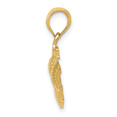 10k Polished Claddagh Pendant