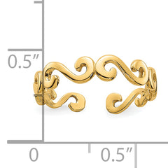 10k Swirl Toe Ring