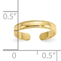 10k Mill Grain Adjustable Toe Ring