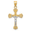 10K Two-tone Diamond-cut Crucifix Pendant