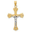 10K Two-tone Diamond-cut Crucifix Pendant