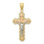10K Tri-color Diamond-cut Crucifix Pendant