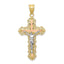 Crucifix Pendant in 10K Tri-Color Gold, 43mm Diamond-Cut - Sophia Jewelers