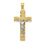 Crucifix Pendant in 10K Two-Tone Gold, 42mm Diamond-Cut - Sophia Jewelers