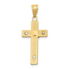 10K Two-tone Diamond-cut Crucifix Charm