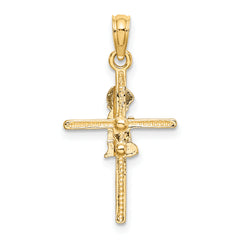 10k Praying Boy Cross Charm