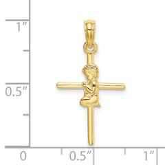 10k Praying Boy Cross Charm