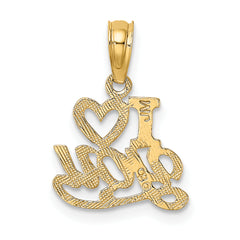 10K Polished and Textured I HEART YOU Charm