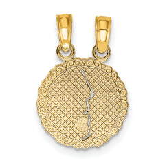 10K BEST FRIENDS FOREVER Break Apart Pendant