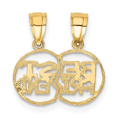 10K Break Apart Cut-Out BEST FRIEND Pendant