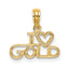 10K Polished / Textured I LOVE GOLD Charm