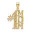 "#1 Mom" Vertical Pendant in 10K Yellow Gold, 22mm Textured - Sophia Jewelers