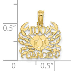 10K 100% CANCER Zodiac Charm