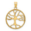 Large Tree of Life Round Frame Pendant in 10K Yellow Gold, 29mm - Sophia Jewelers