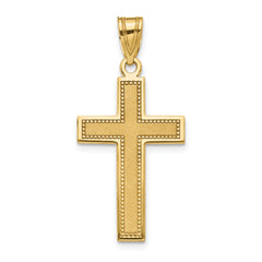 10K Large Satin Cross Pendant