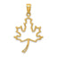 Cut-Out Maple Leaf Pendant in 10K Yellow Gold, 34mm - Sophia Jewelers