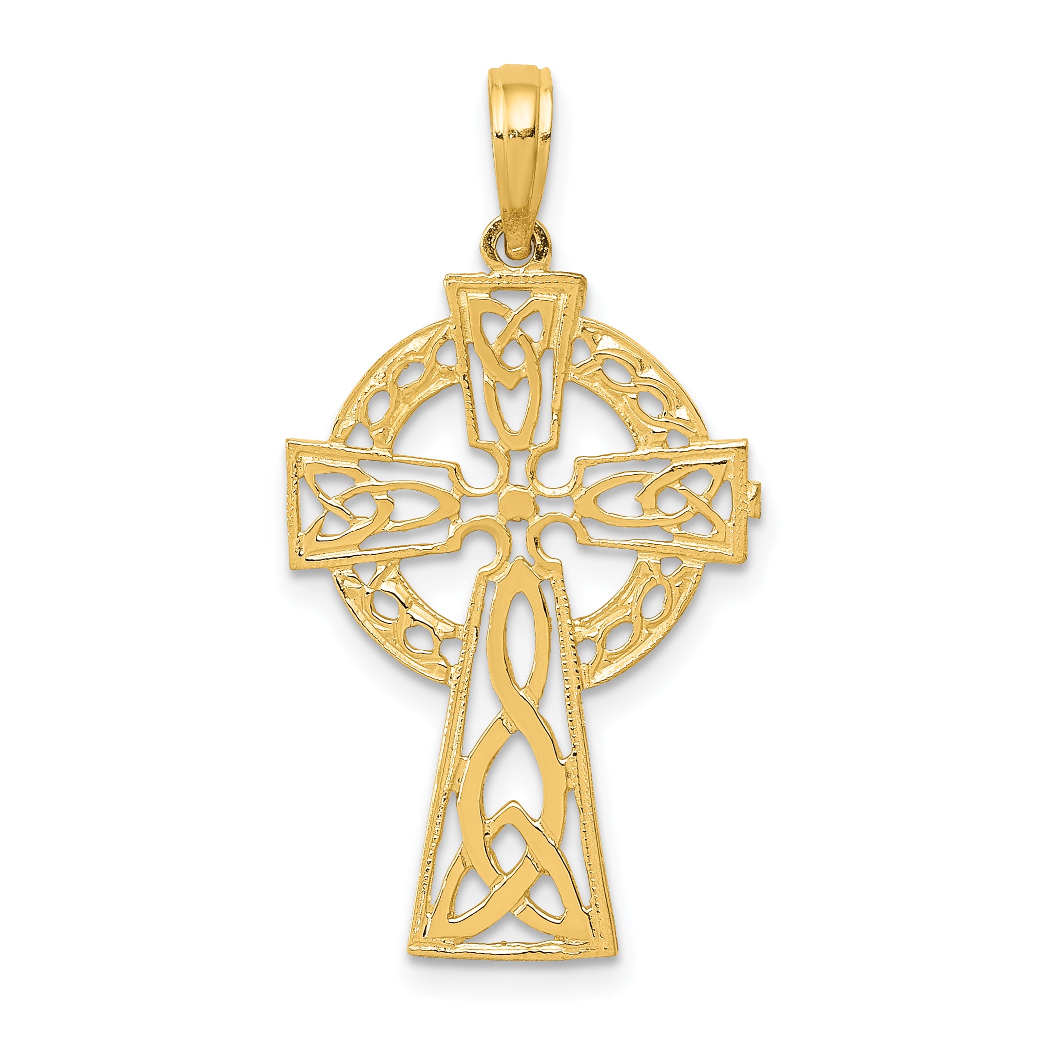 10K Polished Celtic Cross Pendant