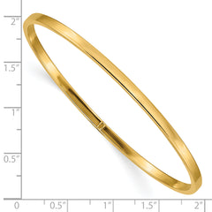 10k 3mm Polished Square Tube Slip-on Bangle