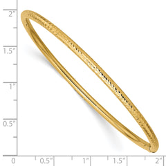 10k 3mm Diamond-cut Tube Slip-on Bangle